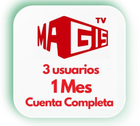 Magis tv 1 Mes, cuenta completa 3 usuarios CON RENOVACION