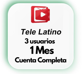 Tele Latino 1 Mes Cuenta completa 3 dispositivos