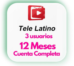Tele Latino 12 Meses Cuenta completa 3 dispositivos