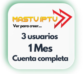 MasTV- iptv 1 mes cuenta completa 3 pantallas