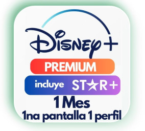 1na pantalla Disney Plus 1 mes (PREMIUM)