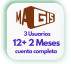 Magis tv 12+2 Meses, cuenta completa 3 usuarios