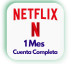 Netflix 1 MES. cuenta completa