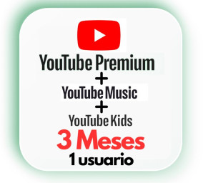 YouTube Premium MAS YOUTUBE MUSIC Cuenta Personal 3 Meses