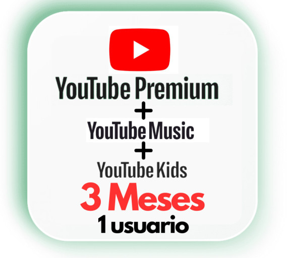 YouTube Premium MAS YOUTUBE MUSIC Cuenta Personal 3 Meses
